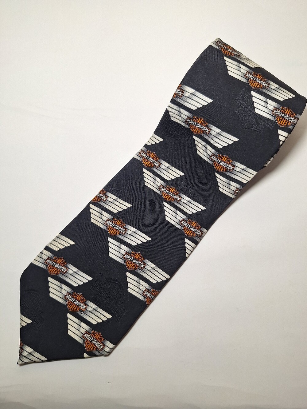 Vintage 90s RM Style Ralph Martin Harley Davidson Silk Tie 1996